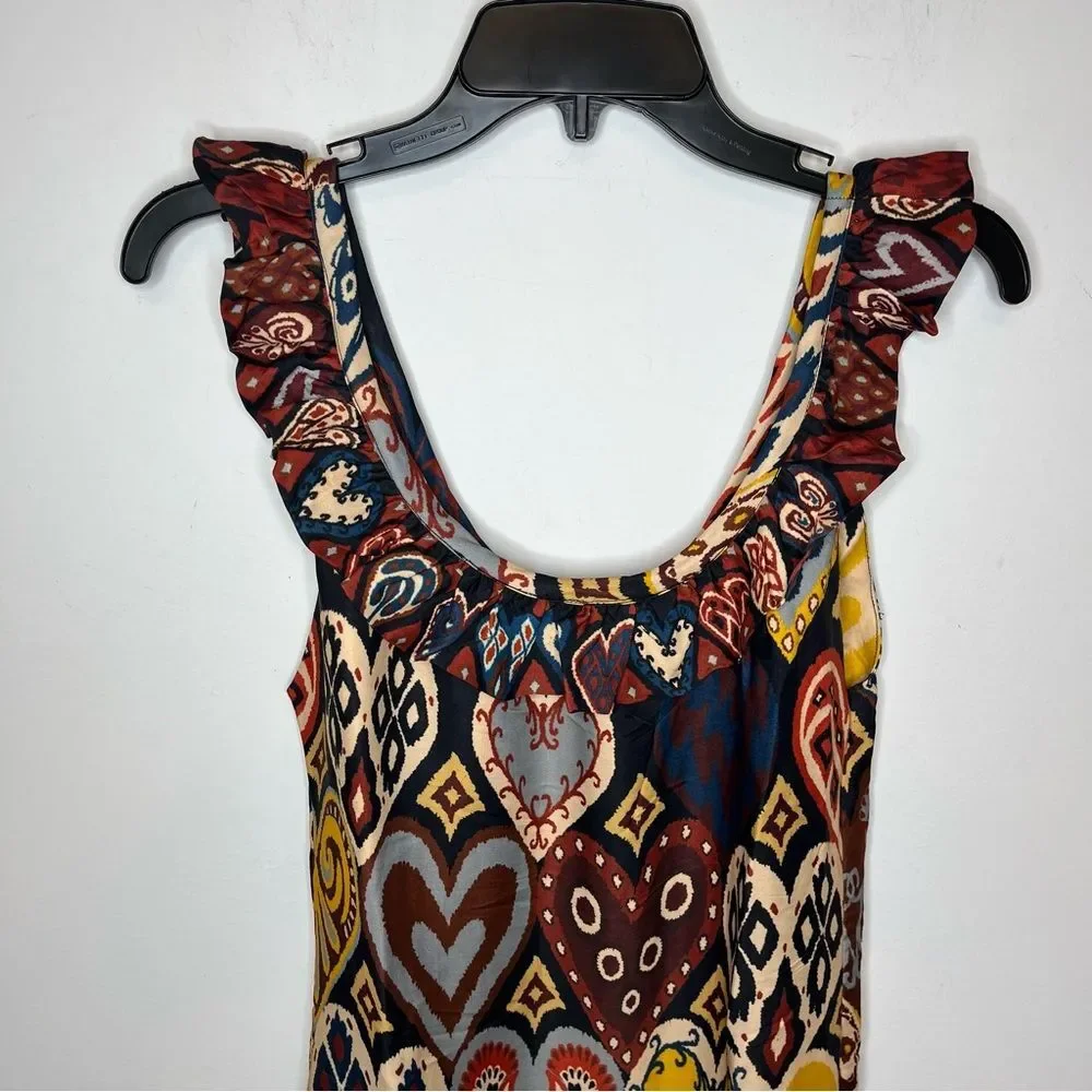 FARM Rio Hearts Ikat Black Maxi Dress S
